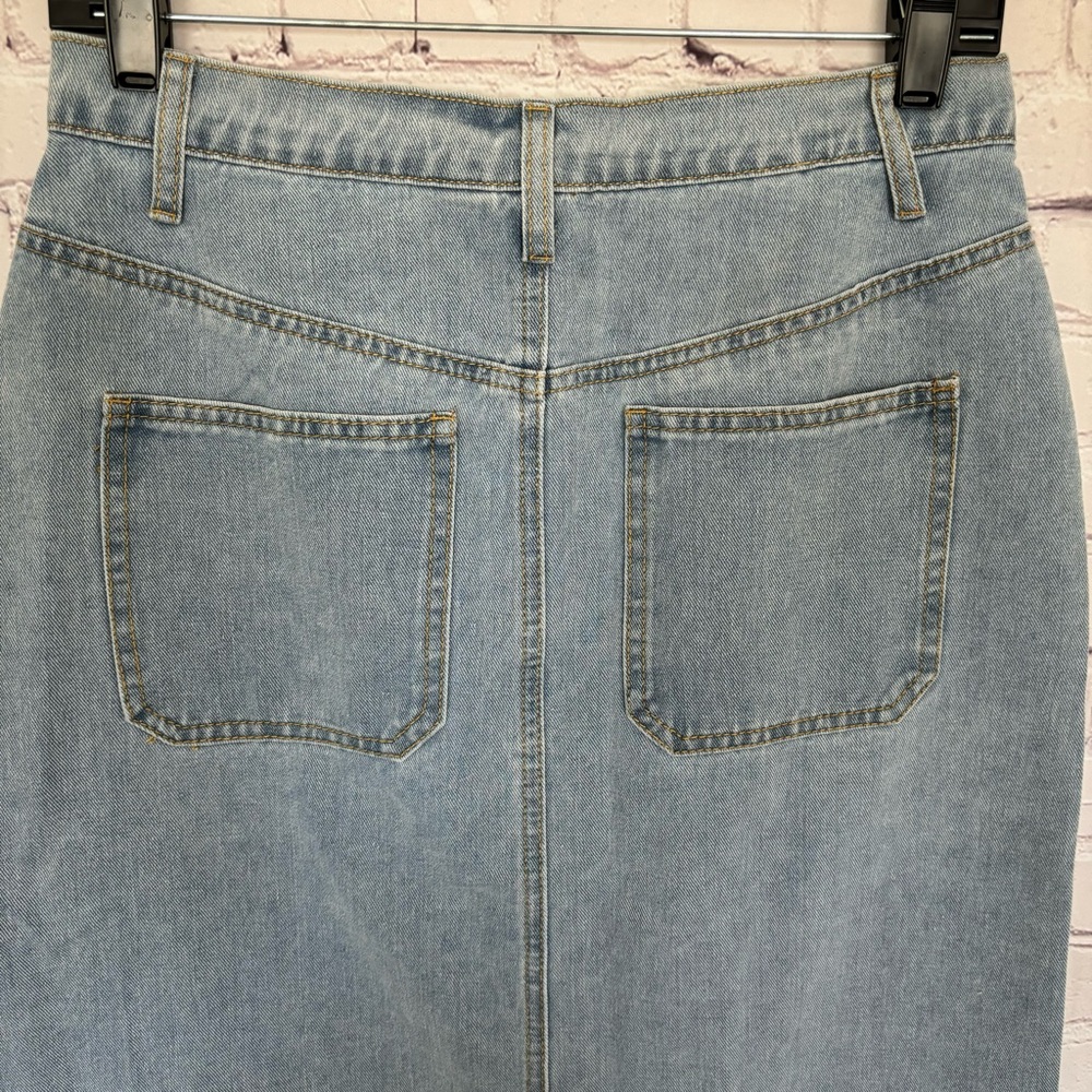 Happily Grey Classic Midi Denim Pencil Skirt --Sz 5/26 - Picture 12 of 15